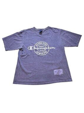 Vintage Champion Graphic Tee T-Shirt Small Purple Short Sleeve Logo Made in USA